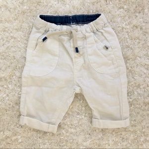H&M white linen pants, size 6-9 months